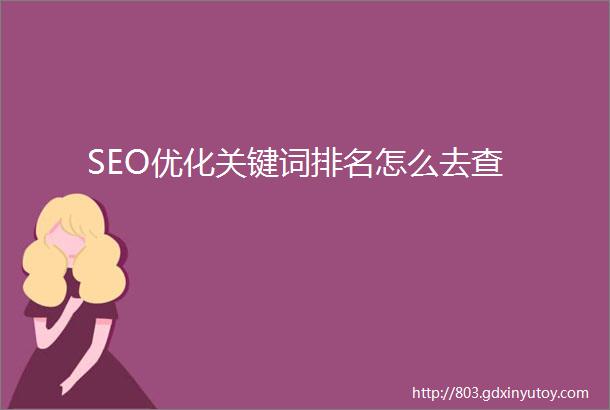 SEO优化关键词排名怎么去查